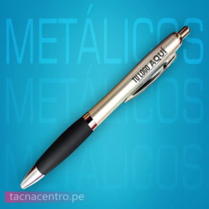 lapicero metalico color negro publicitario para personalizacion con logo