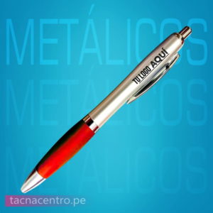 lapicero metalico color rojo publicitario para personalizacion con logo