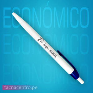 lapicero plastico economico color azul para personalizacion con logo
