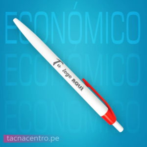 lapicero plastico economico color rojo para personalizacion con logo