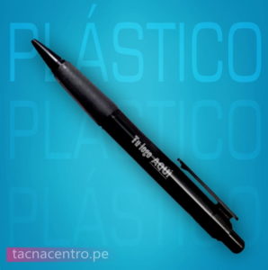 Lapicero de plastico publicitario color negro para personalizacion con logo