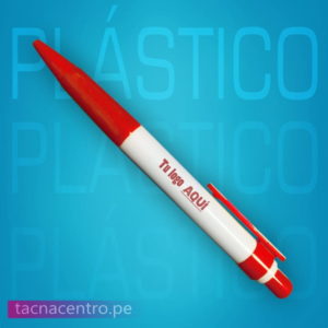 Lapicero de plastico publicitario color rojo para personalizacion con logo