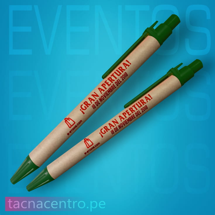 lapiceros ecologicos publicitario color verde personalizado peru