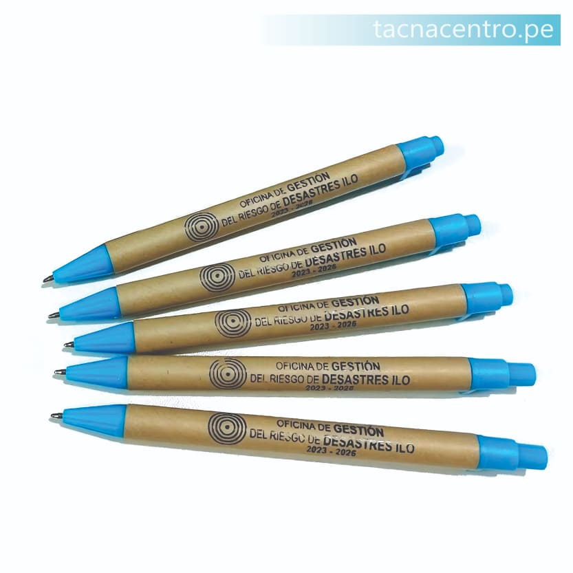 Evidencia de venta al por mayor de lapiceros ecologicos publicitarios con logo enviado a la ciudad de Ilo Moquegua Peru