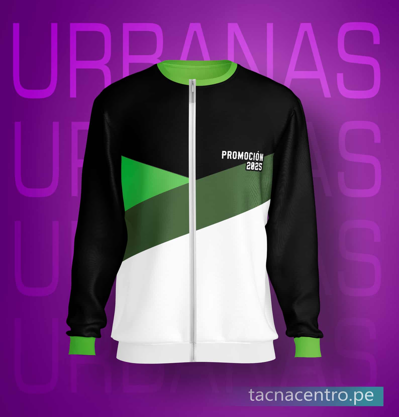 modelos de casacas - poleras de promocion estilo urbana tricolor con cierre y logo estampado personalizado
