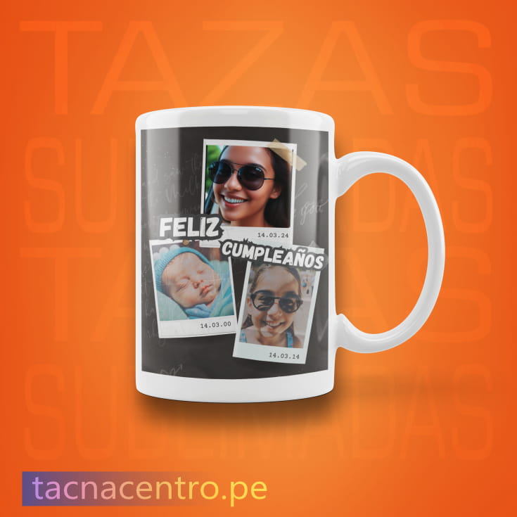 tazas personalizadas de cumpleaños con fotos y frase -diseño sublimado