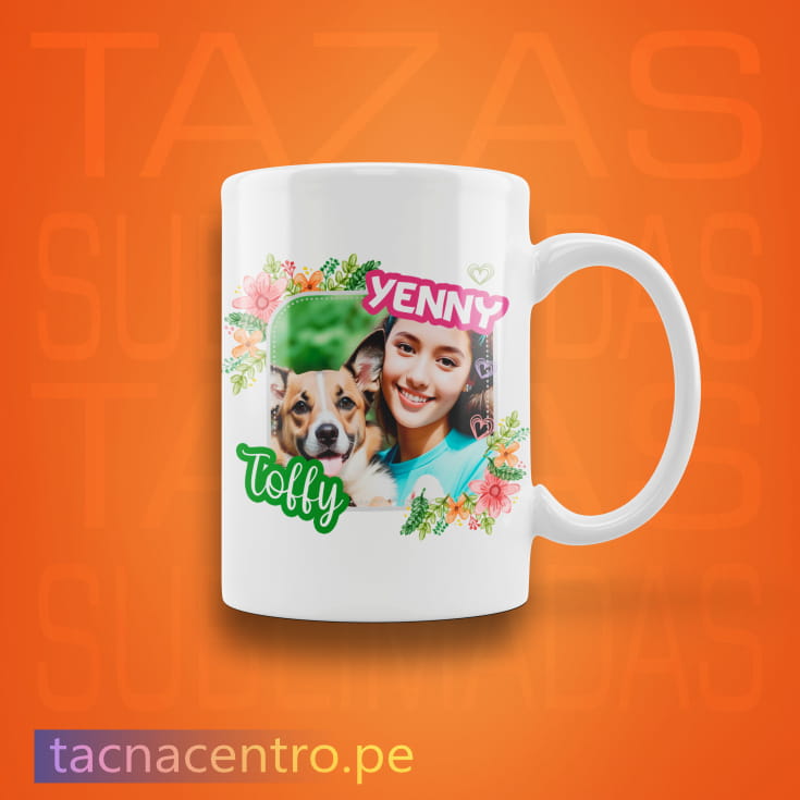 tazas personalizadas con foto y nombre - diseño sublimado
