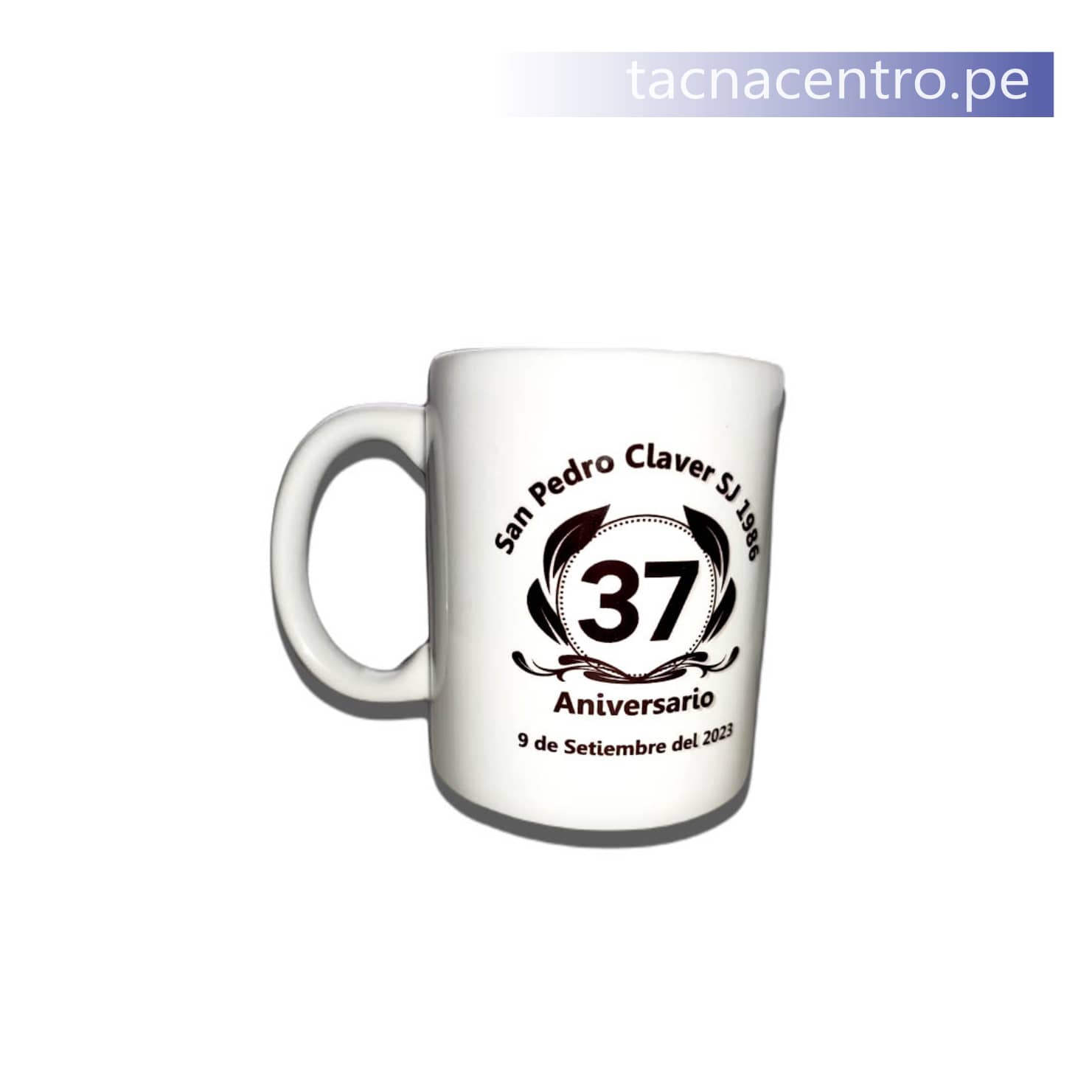 Tazas publicitarias personalizadas con foto y frase sublimada