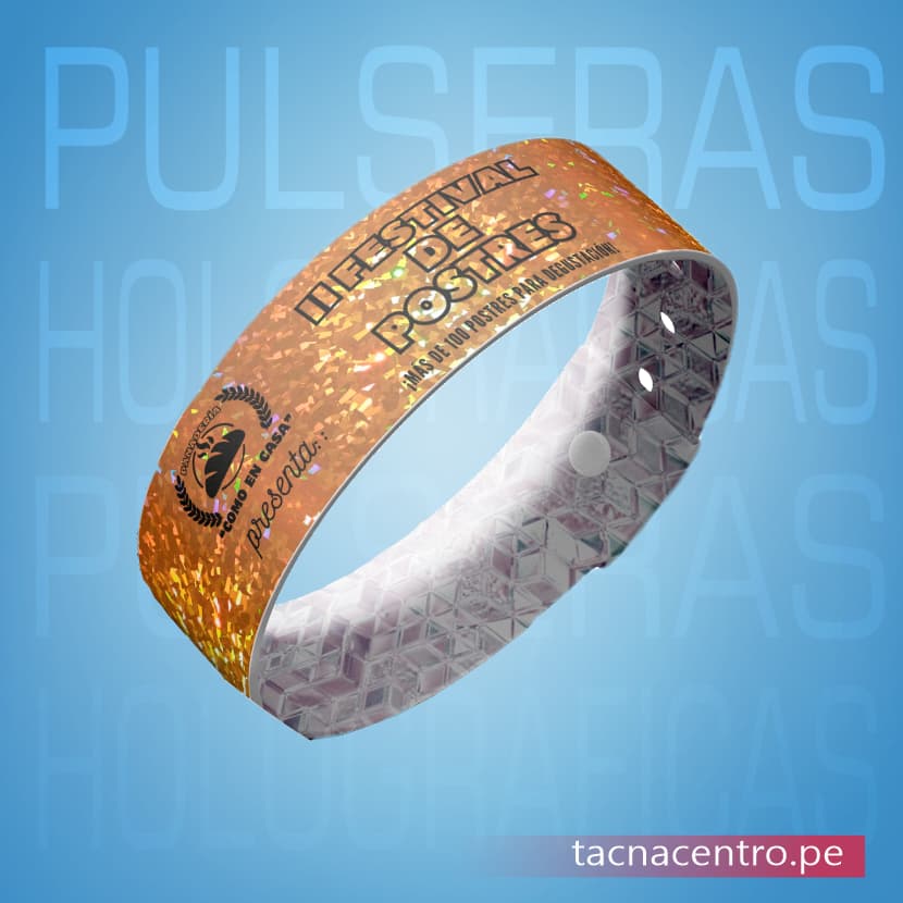 Pulseras holograficas para eventos festival de postre color naranja - precios por mayor proveedores de tacna centro peru