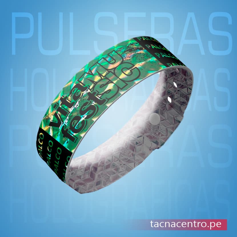 Pulseras holograficas para eventos festival de musica color verde - precios por mayor proveedores de tacna centro peru