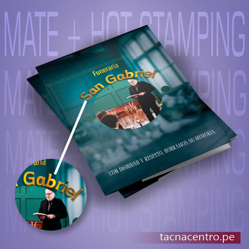 impresion de carpetas corporativas con acabado mate y hot stamping tacna centro peru