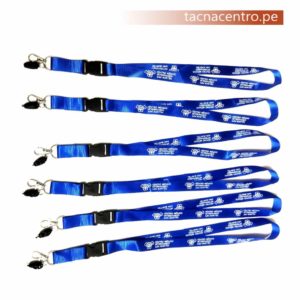 venta de lanyards personalizados con logo de centro veterinario cinta color azul peru precios por mayor