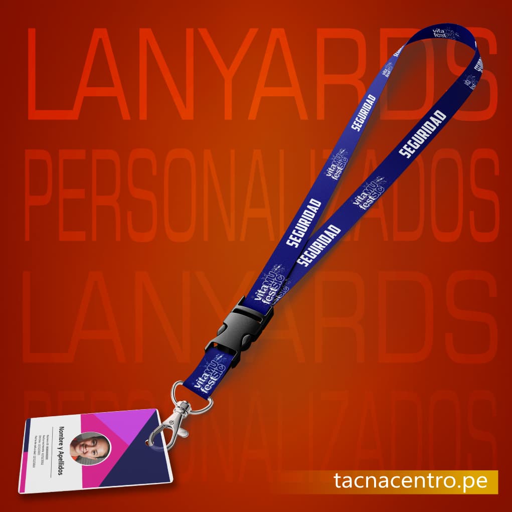 modelos de lanyards personalizados con logo publicitario cinta azul y fotocheck, venta en peru precios por mayor tacna centro