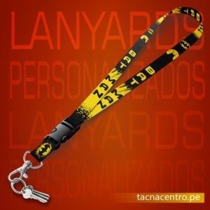 modelos lanyards personalizados sublimados con diseño impreso de batman full color y portallaves, venta en peru precios por mayor tacna centro