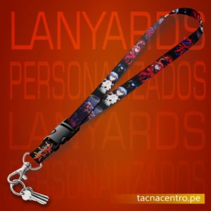 modelos lanyards personalizados sublimados con diseño de evangelion anime y portallavero, venta en peru precios por mayor tacna centro