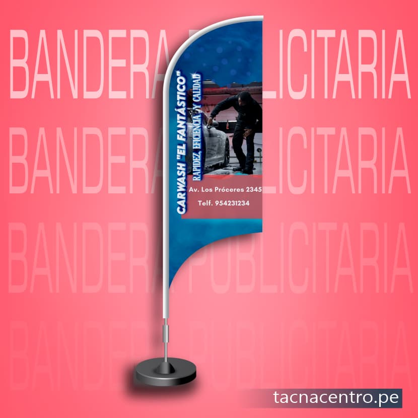 modelo de gigantografia tipo banner bandera publicitaria para carwash autolavado precios de fabrica tacna centro peru