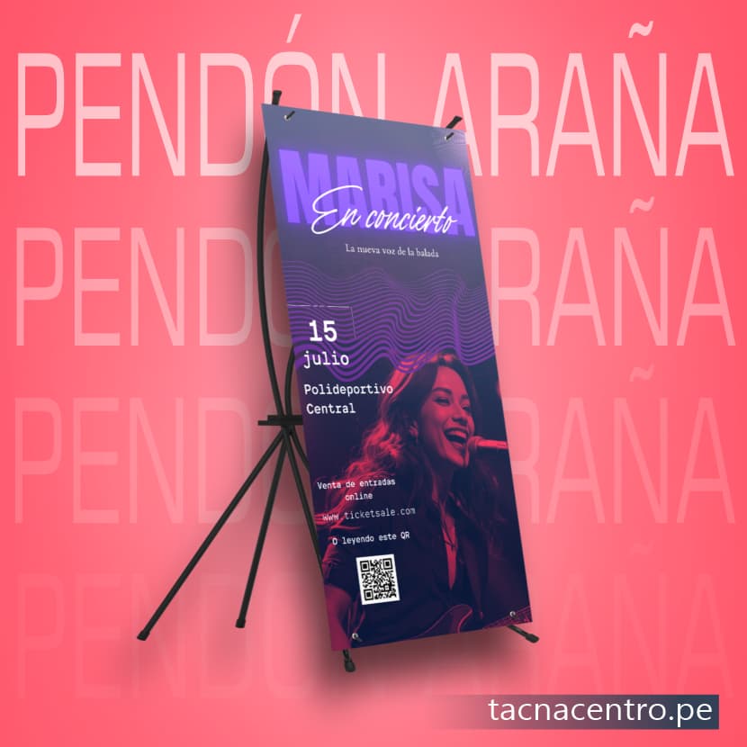 modelo de gigantografia tipo banner pendon araña diseño para evento concierto musical precios de fabrica tacna centro peru