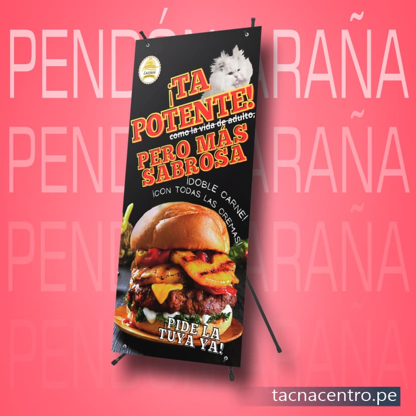 modelo de gigantografia tipo banner pendon araña diseño para restaurante de comida precios de fabrica tacna centro peru