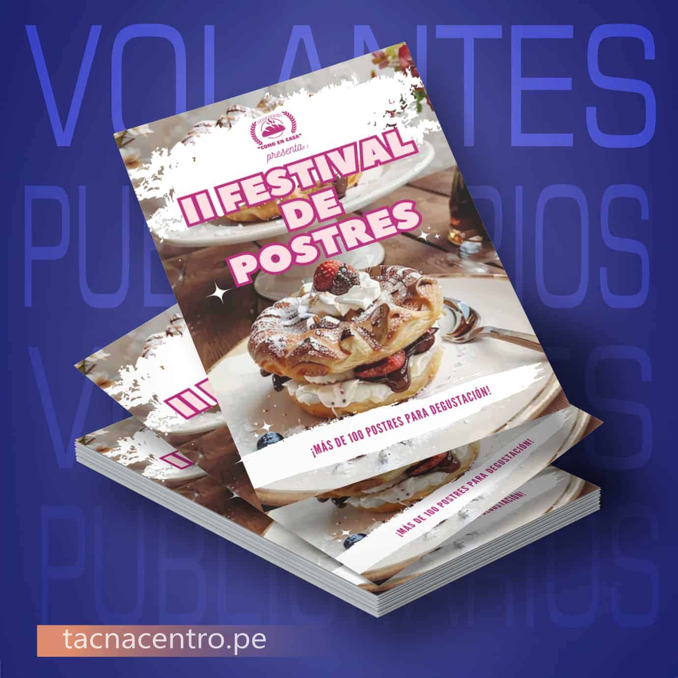 modelos de volantes publicitarios con diseño personalizado para panaderia y pasteleria con impresion full color - tacna centro peru