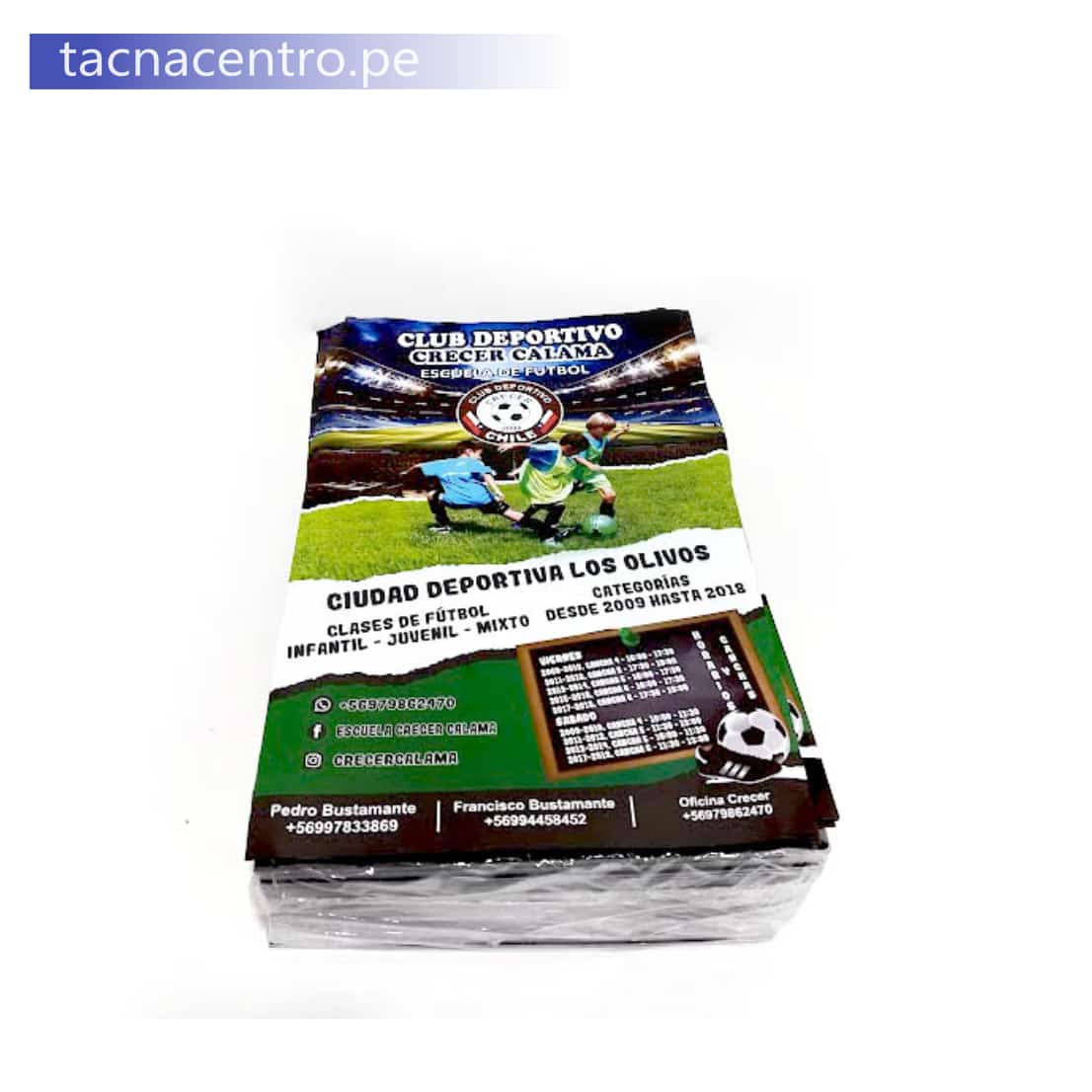 producto terminado venta por mayor de flyers publicitarios para club deportivo de futbol - tacna centro peru
