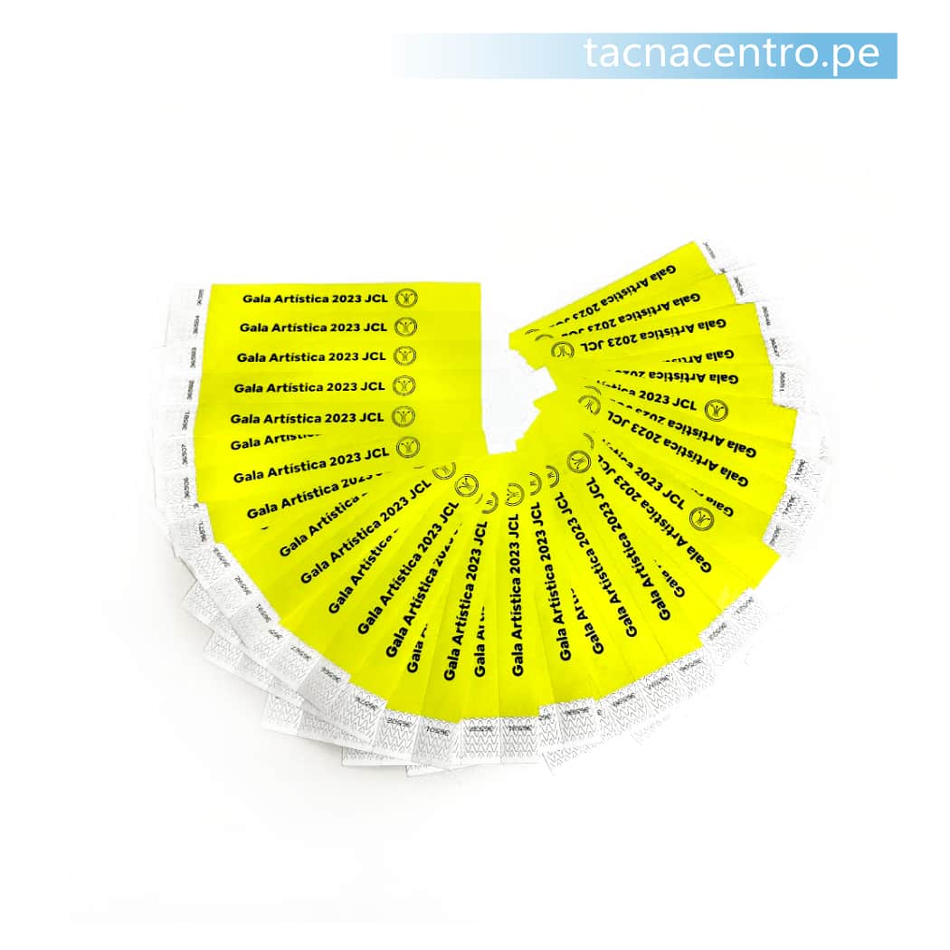 pulseras de papel tyvek para eventos y fiestas precios por mayor con diseño y colores personalizados tacna centro peru