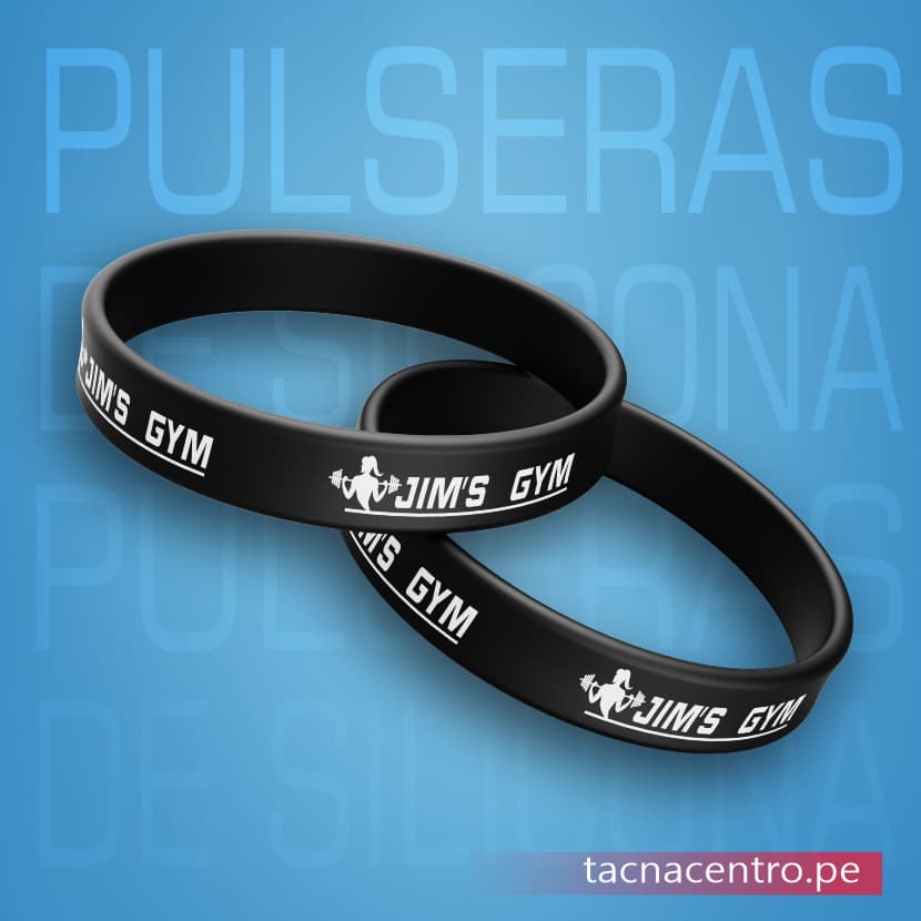 pulseras de silicona para eventos color negro con logo de gimnasio venta y fabricacion tacna centro peru