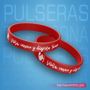 pulseras de silicona para eventos color rojo logo empresa turismo - venta y fabricacion tacna centro peru