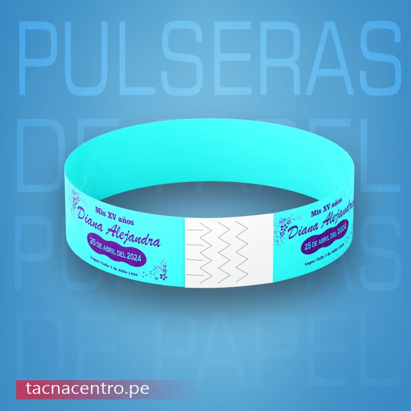 pulseras tyvek para evento de quinceañera -xv años-precios por mayor proveedores tacna centro peru