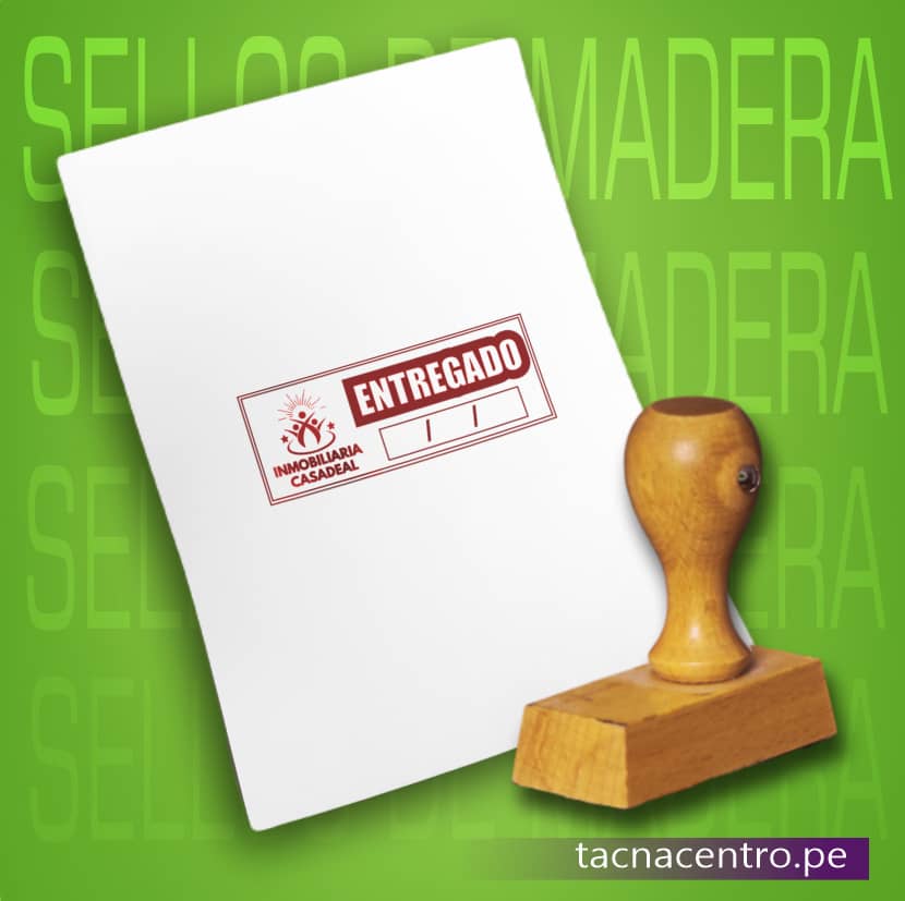 sellos de madera personalizados para inmobiliaria tacna centro peru