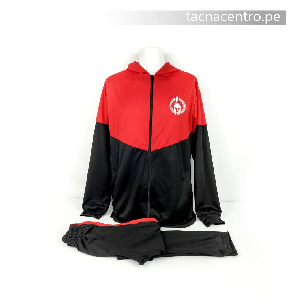 confeccion de buzos deportivos modelo clasico bicolor rojo negro tacna centro peru