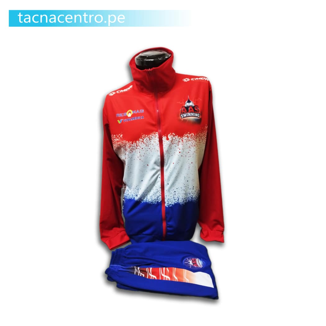 confeccion de buzos deportivos modelo sublimado personalizado color azul rojo blanco tacna centro peru