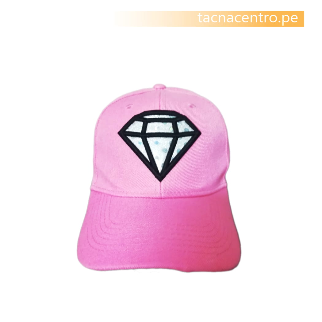 gorra publicitaria drill modelo jockey color rosado con diseño bordado tacna centro peru
