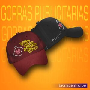 gorras publicitarias drill color rojo y negro modelo beisbol con logo bordado tacna centro peru