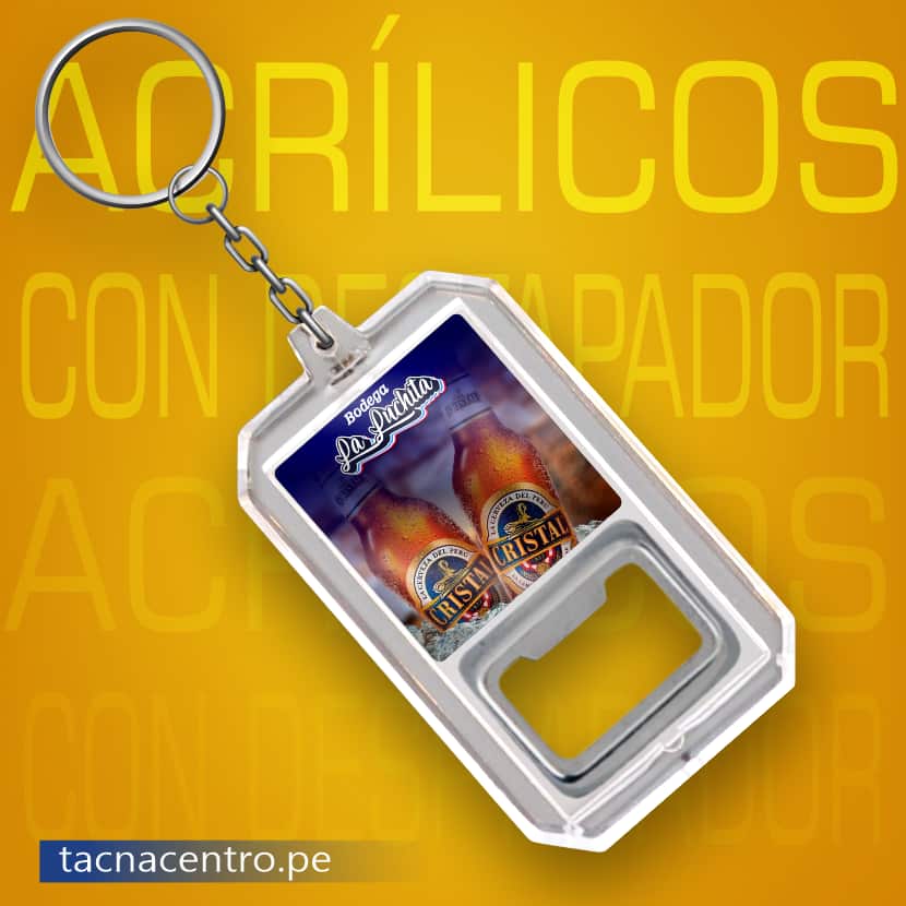 llavero acrilico con destapador publicitario personalizado con diseño para bodega- tacna centro peru proveedores con precios mayoristas