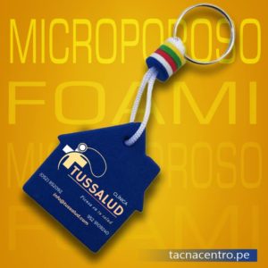 llavero microporoso foami publicitario para clinica con forma personalizada de casita-tacna centro peru proveedores con precios mayoristas
