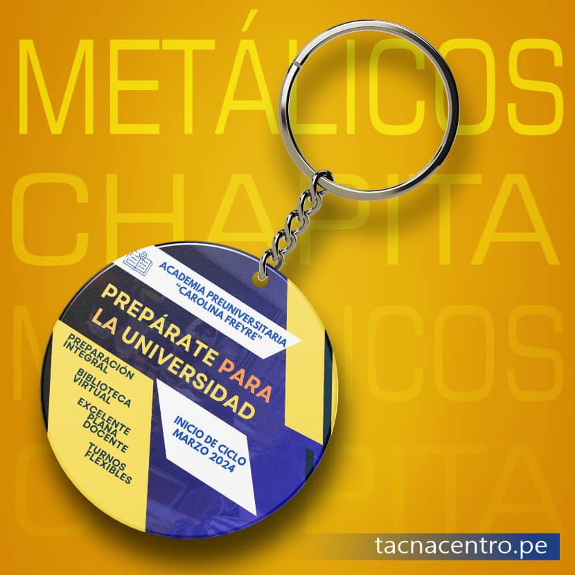 llaveros metalicos chapita diseño personalizado para academia pre universitaria-tacna centro peru proveedores con precios mayoristas