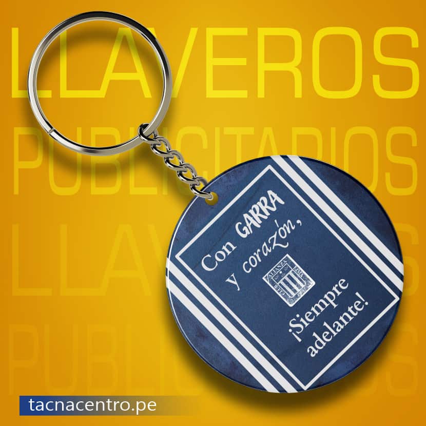 modelo llavero publicitario de metal chapita personalizado con foto alianza lima-tacna centro peru proveedores con precios mayoristas