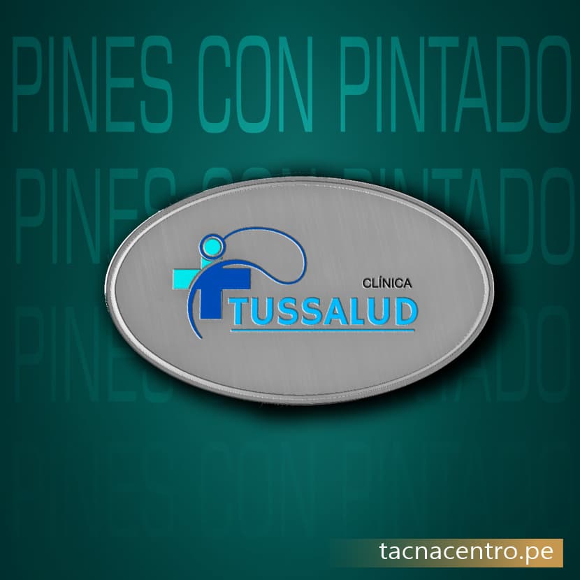 pin metalico pintado 2 colores con relieve y troquelado forma redonda tacna centro peru
