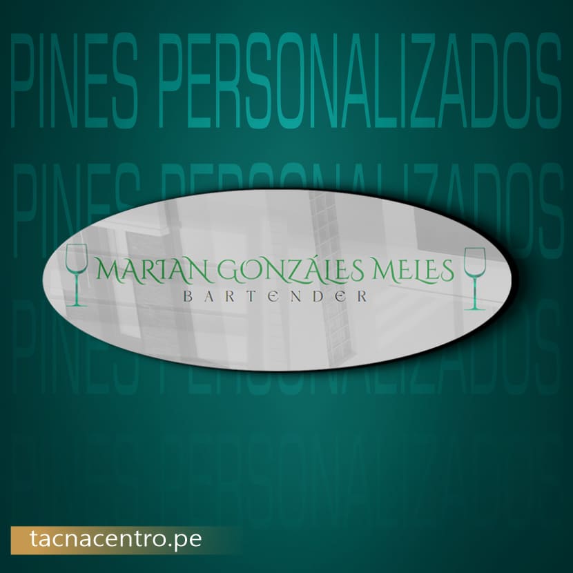 pin solapero metalico plateado con diseño sublimado tacna centro peru