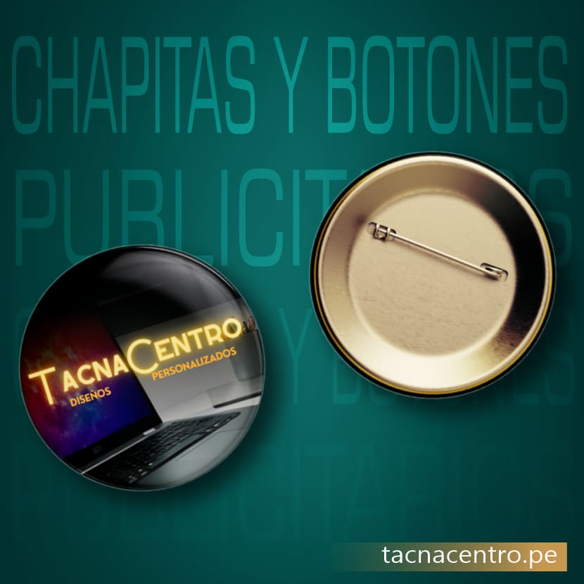 pin metalico tipo boton publicitario personalizado con diseño para tienda online tacna centro peru