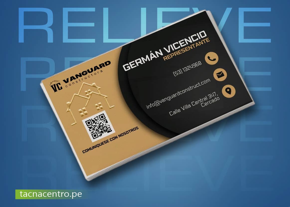 tarjetas de presentacion relieve 3d elegante con qr para constructora centro peru precios mayoristas