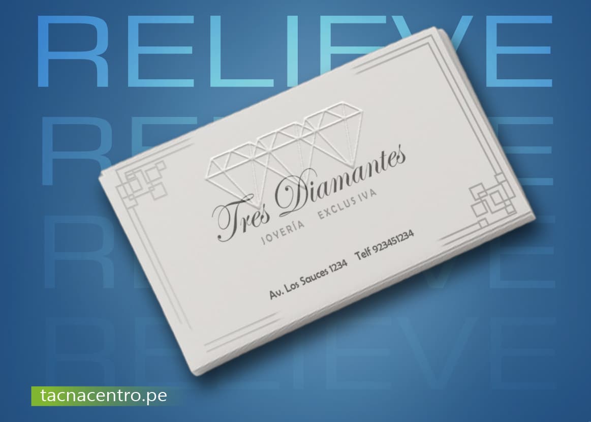 tarjetas de presentacion relieve 3d impresion todo color tacna para joyeria centro peru-precios mayoristas