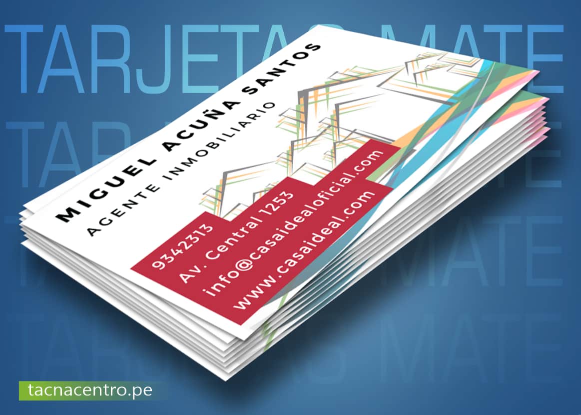 tarjetas mate de presentacion para agente inmobiliario-tacna centro peru precios mayoristas