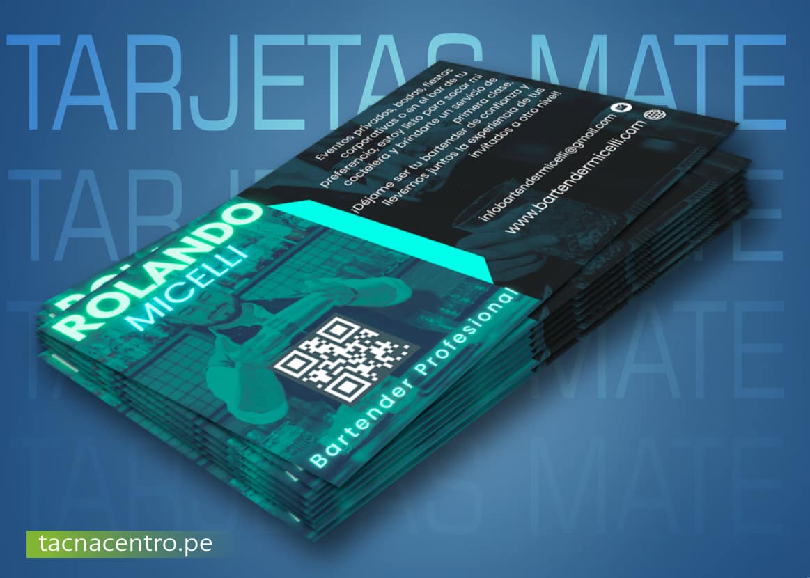 tarjetas mate personales para profesional bartender tacna centro peru precios mayoristas