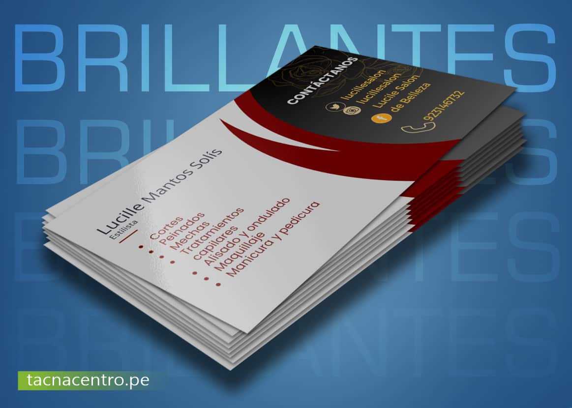tarjetas profesionales brillantes para salon de belleza estetica spa estilista tacna centro peru precios mayoristas